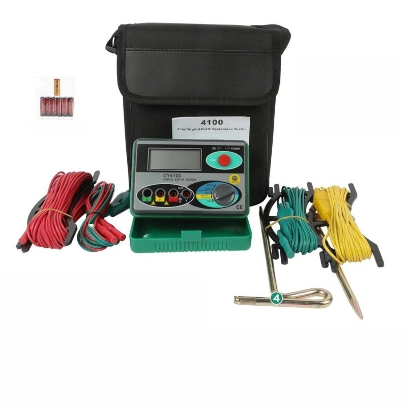 Digital Earth Resistance Tester: 0.01Ω To 2000Ω High Accuracy - Dust & Wet Proof Portable Ground Testing Tool For Outdoor Power Systems Electrical Safety Professionals - Image 1