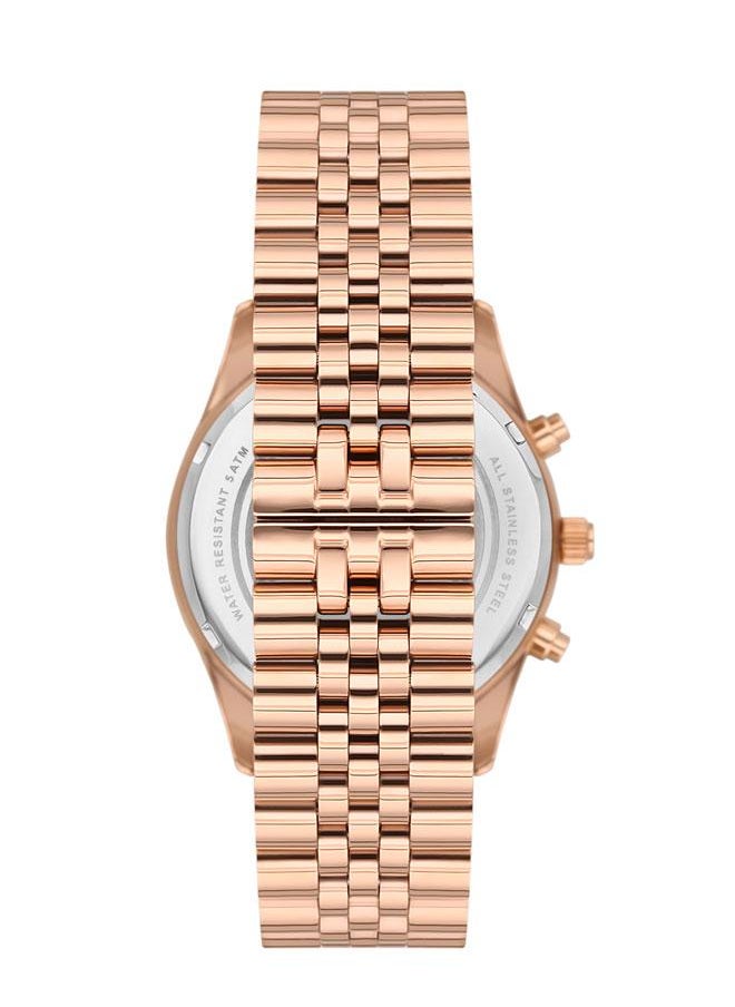 U.S. Polo Assn. U.S. Polo Assn. Crossing 38mm Ladies' Watch with Classic Silver Dial, Rose Gold Case & Bracelet - USPA2040-01, Effortlessly Blends Sophistication and Functionality  - Image 3