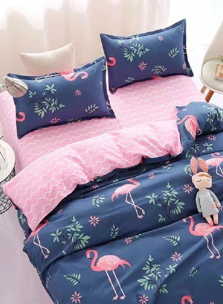 ويزدين 3-Piece Bedding Set Sheet set Comforter Set Luxurious Cotton and Soft Microfiber with 1 Duvet/Quilt Cover And 2 Pillowcases King 2.2m bed (220*240cm)