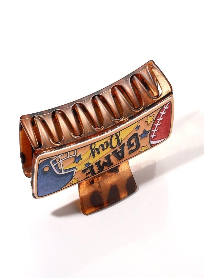 YAHPERN Game Day Hair Clips Football Hair Claw Clips for Women Large Nonslip Tortoise Acrylic Hair Claws Game Day Accessories Outfits Sport Team Spirit Day Football Mom Accessories Party Favors Gifts - Image 5