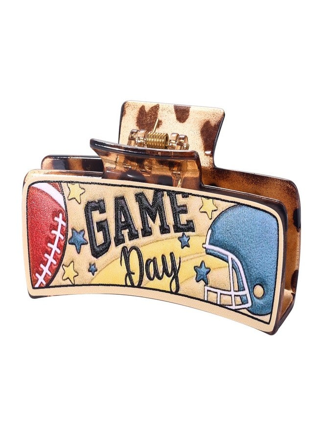 YAHPERN Game Day Hair Clips Football Hair Claw Clips for Women Large Nonslip Tortoise Acrylic Hair Claws Game Day Accessories Outfits Sport Team Spirit Day Football Mom Accessories Party Favors Gifts - Image 1
