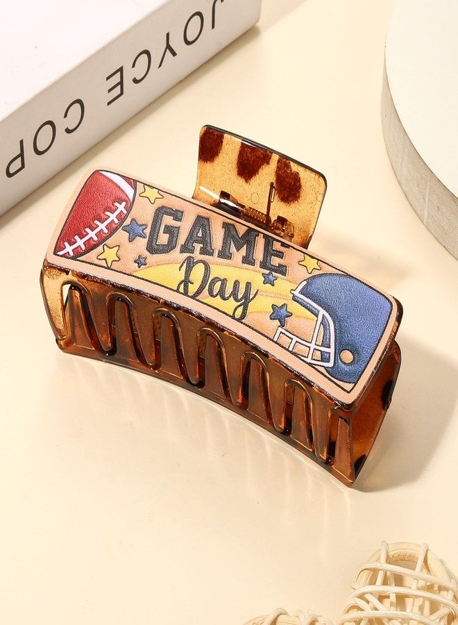 YAHPERN Game Day Hair Clips Football Hair Claw Clips for Women Large Nonslip Tortoise Acrylic Hair Claws Game Day Accessories Outfits Sport Team Spirit Day Football Mom Accessories Party Favors Gifts - Image 3