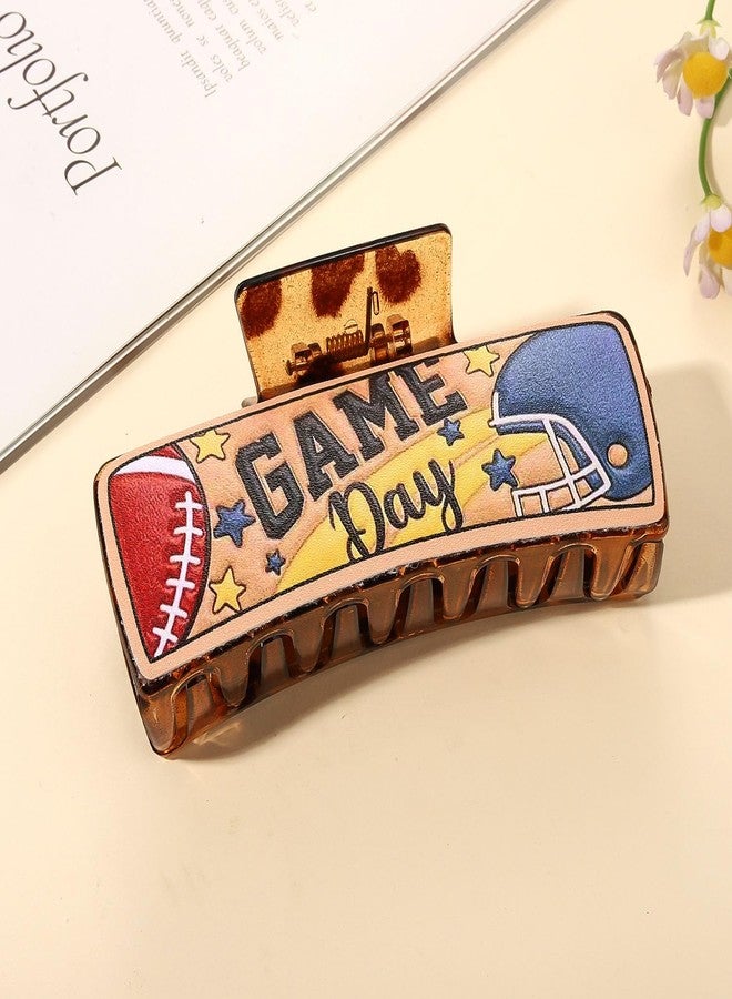 YAHPERN Game Day Hair Clips Football Hair Claw Clips for Women Large Nonslip Tortoise Acrylic Hair Claws Game Day Accessories Outfits Sport Team Spirit Day Football Mom Accessories Party Favors Gifts - Image 2