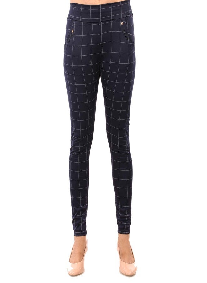 MUKHAKSH Girl's Check Jegging/Pant for Casual Wear (Black , 11-12 Years) - Image 1