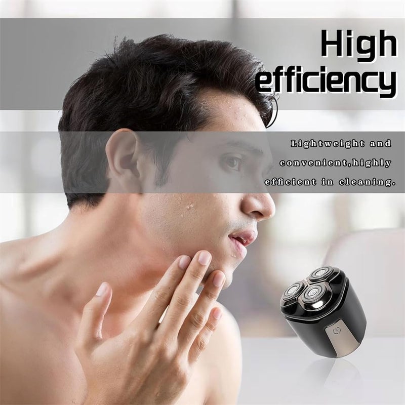 Portable Electric Shaver for Men, LED Display, Waterproof, Type-C Rechargeable Rotary Beard Shaver with Magnetic Shaving Head. Cordless Razor for Wet & Dry Shave (Black) - Image 2