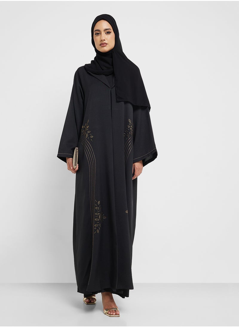 hayas closet Embellished Flared Sleeve Abaya  - Image 1