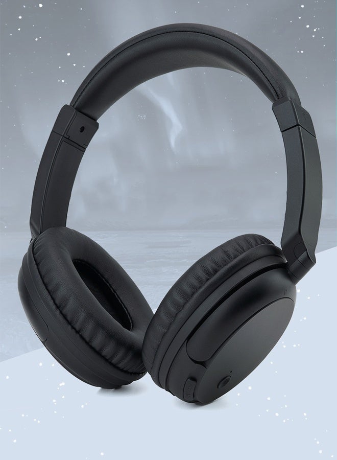 Over-Ear Wireless Headphones,Wired Stereo Bluetooth Headsets,with Telescopic Arm,Comfortable and Durable,Built in Call Microphone,Suitable for Office,Study, Phone, Business, Entertainment,Black - Image 1