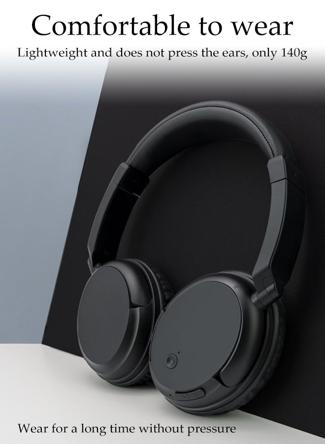 Over-Ear Wireless Headphones,Wired Stereo Bluetooth Headsets,with Telescopic Arm,Comfortable and Durable,Built in Call Microphone,Suitable for Office,Study, Phone, Business, Entertainment,Black - Image 4