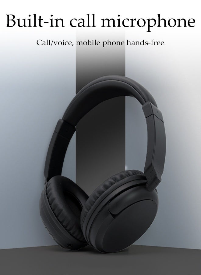 Over-Ear Wireless Headphones,Wired Stereo Bluetooth Headsets,with Telescopic Arm,Comfortable and Durable,Built in Call Microphone,Suitable for Office,Study, Phone, Business, Entertainment,Black - Image 3