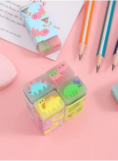 XiuWoo 8pcs Dinosaur Eraser, Animal Educational Eraser Toys for Kids, Cute Pencil Soft  - Image 3