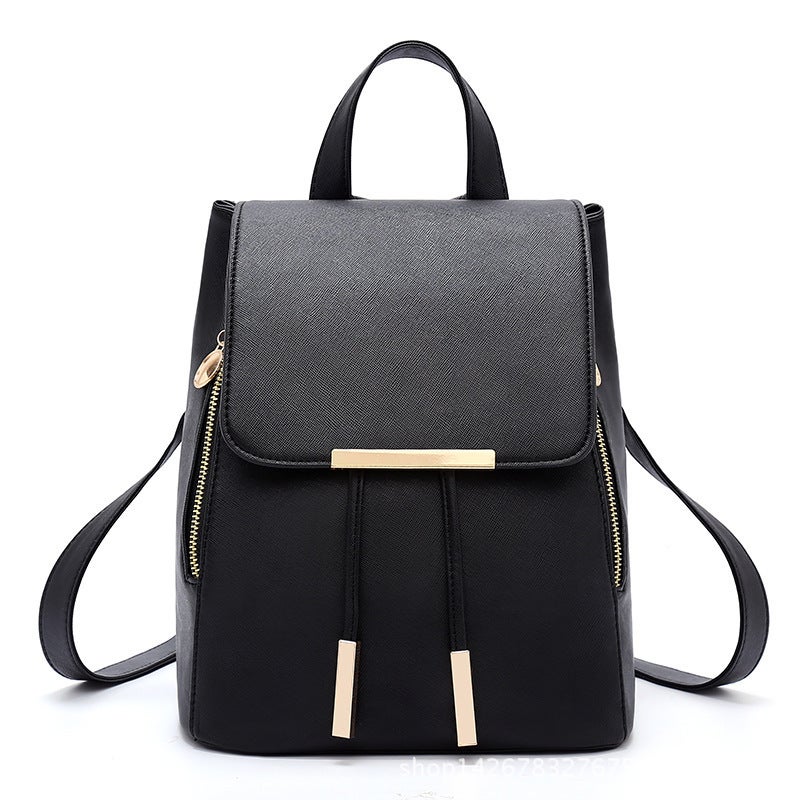 Women's Korean Style Casual Backpack for Students - Soft Synthetic Leather - Image 1