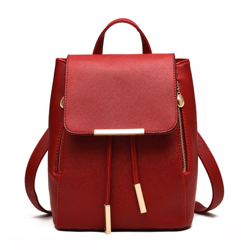 Women's Korean Style Casual Backpack for Students - Soft Synthetic Leather - Image 3