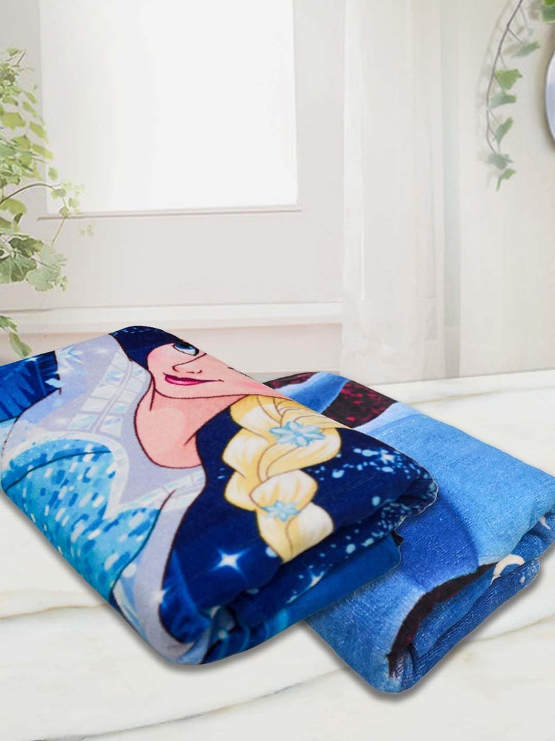 Athom Living Disney Frozen Sister's Themed Kids Bath Towel, 60x120cm, 350 GSM, Soft & Absorbent, Multicolor, Perfect for Boys and Girls, Fun & Vibrant Design, Qty of 2 - Image 2