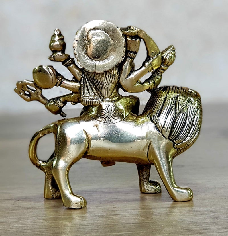 إسبلانيد Esplanade Brass Maa Durga/Mata Rani Idol تمثال Moorti Murti للمنزل ماندير وديكور المنزل (4.6 بوصة) - Image 4