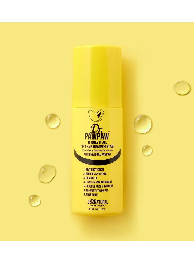 Dr. PAWPAW ORIGINAL BALM - Dr.PAWPAW It Does It All: 7 in 1 Hair Treatment Styler with Papaya, Aloe Vera, Coconut Oil, Vegan & Natural (3 x 150 ml) - Image 1