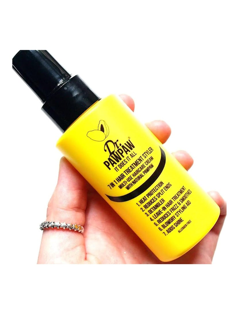 Dr. PAWPAW ORIGINAL BALM - Dr.PAWPAW It Does It All: 7 in 1 Hair Treatment Styler with Papaya, Aloe Vera, Coconut Oil, Vegan & Natural (3 x 150 ml) - Image 1