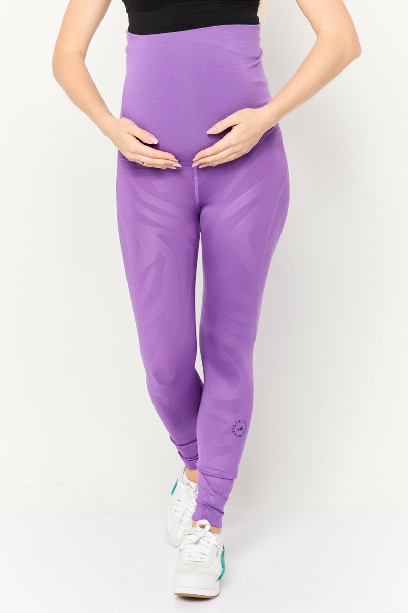 Adidas أديداس بواسطة ستيلا مكارتني ملابس رياضية للحمل ليغا تايتس، بنفسجي - Image 1