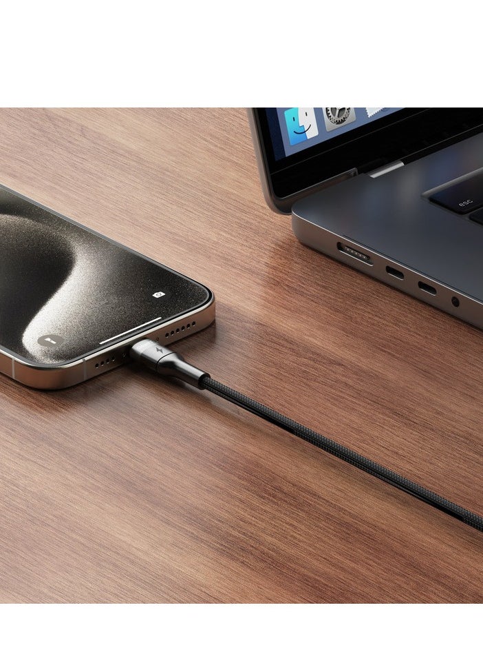 iOsuite Aluminum Alloy Head (USB-C) TO (USB-C) Cable - 60W - 1.2M - Black - DC35A, Max 60W( USB-C) super fast charge, 5000 times bend lifespan.  - Image 4