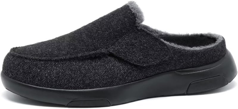 OrthoComfoot OrthoComfoot Men's Orthopedic Slippers Walking Shoes with Arch Support: Slip On Loafers for Plantar Fasciitis, Casual Flat Feet Hook and Loop Mule Clogs for Foot and Heel Pain Relief