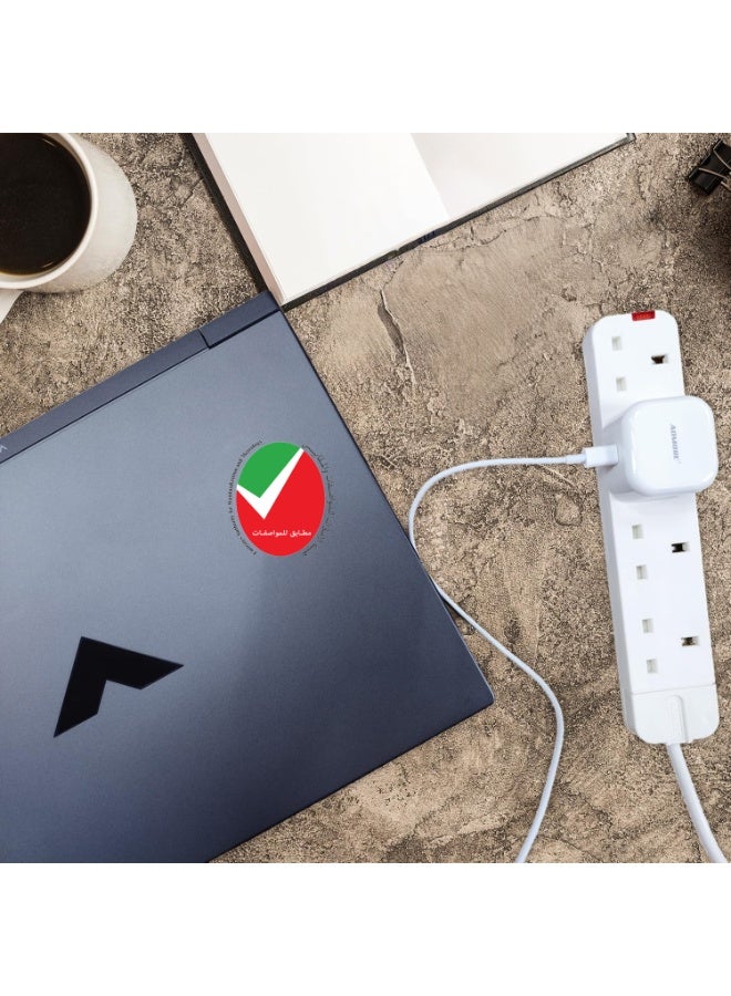 ADMORE HEAVY DUTY 3120W Power Strip 3 Meter - 4 Way Extension Cord with Fused UK Plug - Mains Extension Lead & Multi Plug Socket for Kitchen & Home Office (Type G, 13A, White, ESMA Approved) - Image 5