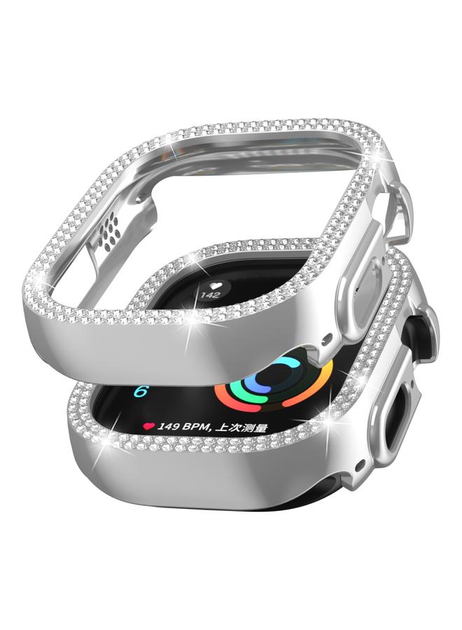erorex For Apple Watch Ultra 2 / Ultra 49Mm Double Row Diamond Hollow Pc Watch Case(Silver) - Image 5