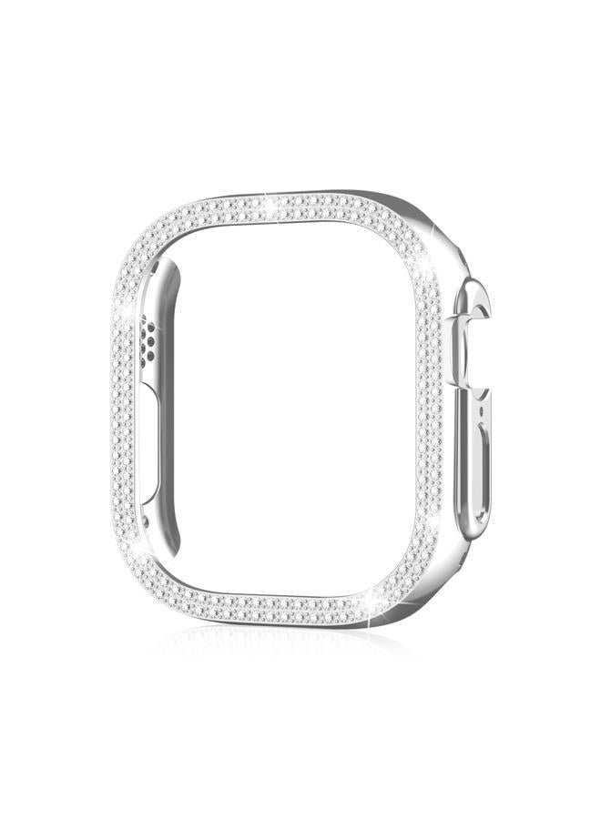 erorex For Apple Watch Ultra 2 / Ultra 49Mm Double Row Diamond Hollow Pc Watch Case(Silver) - Image 2