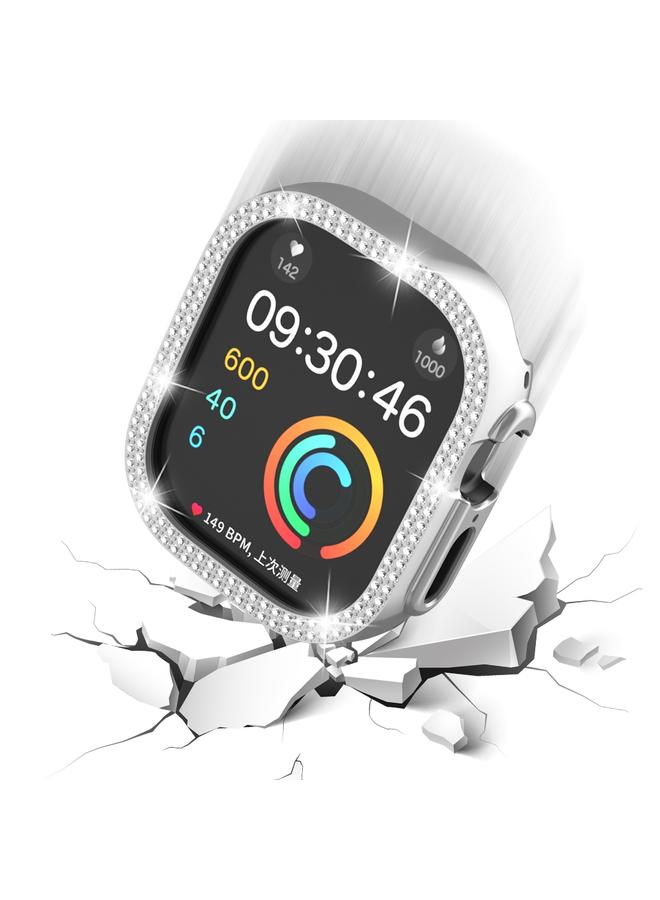 erorex For Apple Watch Ultra 2 / Ultra 49Mm Double Row Diamond Hollow Pc Watch Case(Silver) - Image 4