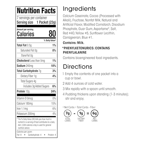 WonderSlim Protein Pudding, Dark Chocolate, Gluten Free, Low Carb (7ct) - Image 4