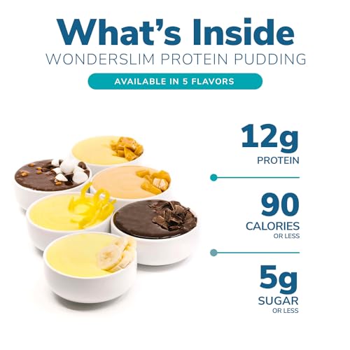 WonderSlim Protein Pudding, Dark Chocolate, Gluten Free, Low Carb (7ct) - Image 2