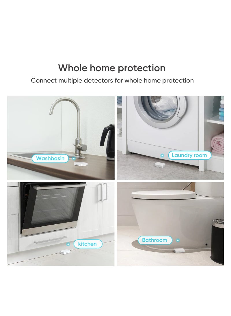 SYOSI - 4 Pack Smart Water Leak Detector & Zigbee Hub Kits, Water Sensor Alarm Compatible with Alexa and Google Home, Sensitive Leak and Drip Alert, for Kitchen, Bathroom, and Basement - Image 1