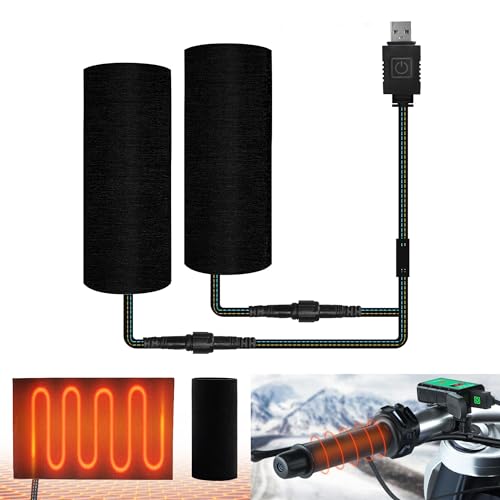 OXWIND Heated Grips Cover for Motorcycle 5V Handlebar Heater Motorcycle Heated Grips USB Powered 6 Gear Temperature with Memory Function IP67 Waterproof ATV Heated Handlebar Warmers - Image 1
