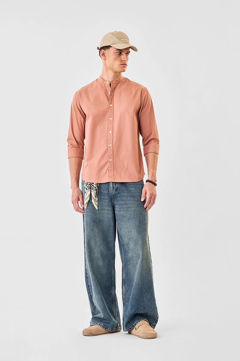 SNITCH Regular Fit Chinese Collar Oxford Shirt