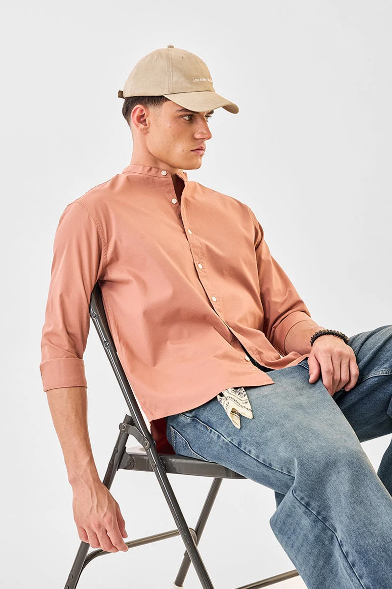 SNITCH Regular Fit Chinese Collar Oxford Shirt