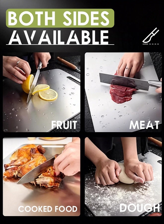 Furlale 304 Stainless Steel Cutting Board for Kitchen 28×39cm – Hygienic Non-Porous Chopping Board for Meat, Fruit & Vegetables, Easy Clean Durable Food-Grade Cutting Board - Image 3