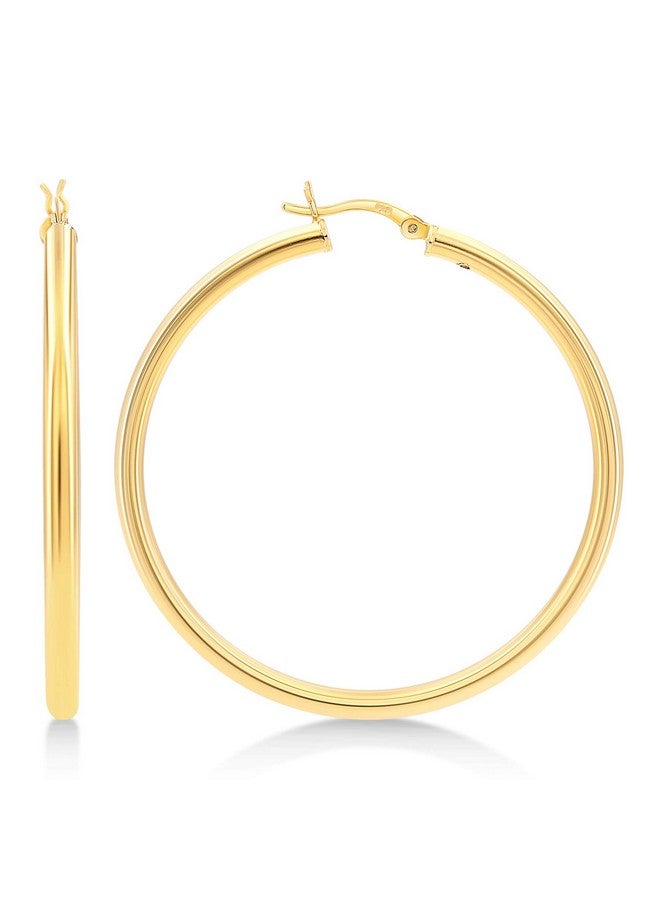 Kezef 3.0 X 50Mm Click Top Tube Hoop Earrings 925 Yellow Gold Plated Anti Tarnish 1 Pair - Image 1