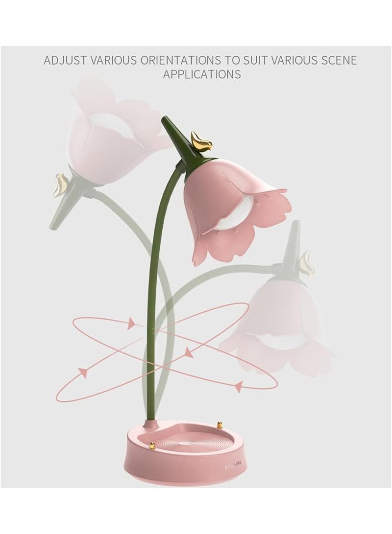 عربست مصباح مكتب LED مصباح طاولة لاسلكي لاسلكي قابل للتعديل معقوفة قابلة للتعديل تعمل باللمس قابلة لإعادة الشحن ببطارية قابلة لإعادة الشحن، مصباح ليلي صغير لطيف للقراءة في غرفة نوم الكلية - Image 5