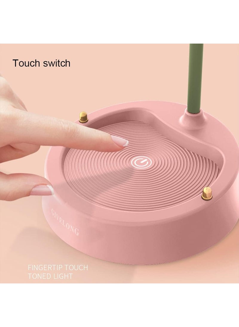 عربست مصباح مكتب LED مصباح طاولة لاسلكي لاسلكي قابل للتعديل معقوفة قابلة للتعديل تعمل باللمس قابلة لإعادة الشحن ببطارية قابلة لإعادة الشحن، مصباح ليلي صغير لطيف للقراءة في غرفة نوم الكلية - Image 4