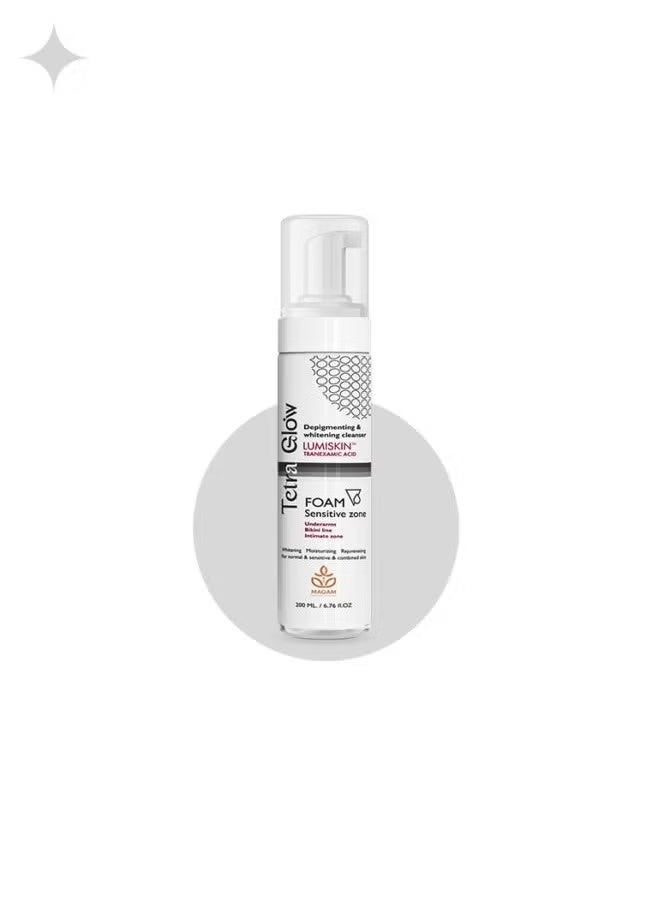 Tetra Glow Sensitive Zone Whitening Foam Cleanser 200 ml - Image 3