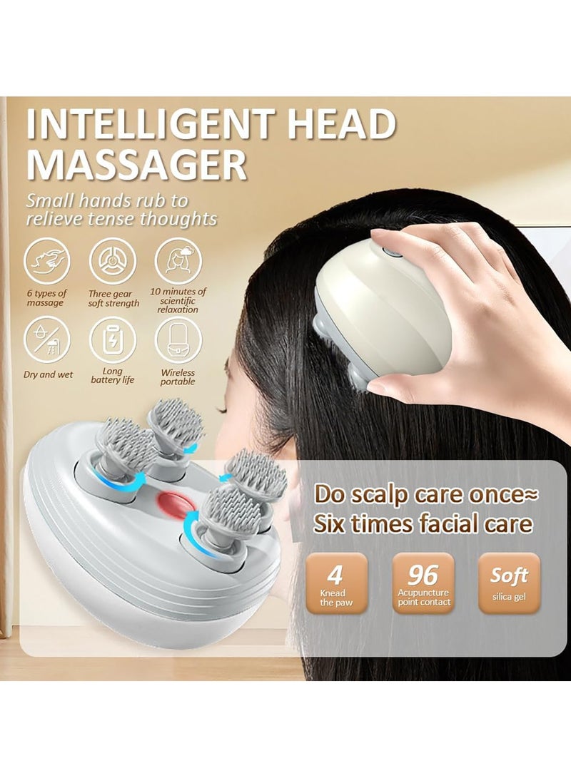 Scalp Massager Portable Handheld Massager Rechargeable Multifunctional Waterproof Head Massager The Head Massager Has 6 Massage Techniques And 3 Levels of Massage Intensity For Women Men - Image 2