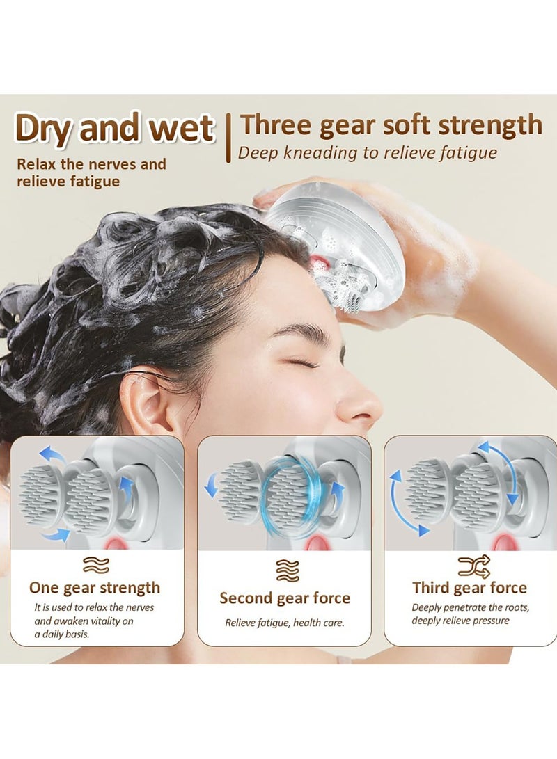 Scalp Massager Portable Handheld Massager Rechargeable Multifunctional Waterproof Head Massager The Head Massager Has 6 Massage Techniques And 3 Levels of Massage Intensity For Women Men - Image 4