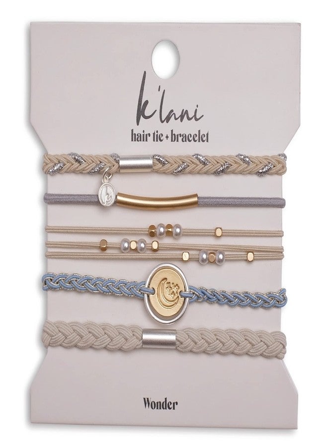 K'lani - Hair Tie Bracelets for Women - Dual-Use Bracelet and Hair Tie - Stylish Ponytail Hair Accessories - (Wonder) Set of 5 - (M) - Image 1