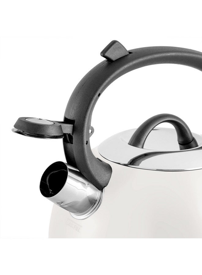 Mr. Coffee Flintshire Stainless Steel Whistling Tea Kettle w/Nylon Handle, 1.75-Quart, Linen - Image 4