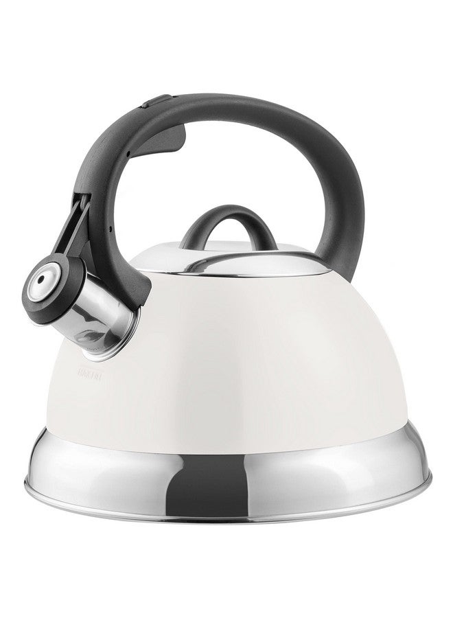 Mr. Coffee Flintshire Stainless Steel Whistling Tea Kettle w/Nylon Handle, 1.75-Quart, Linen - Image 1