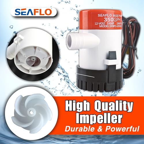 SEAFLO 01 Series 350 GPH Bilge Pump – 12V, 3/4" Outlet, Marine Submersible Pump with Anti-Airlock Protection, CE & Rohs Certified, 4-Year Warranty | Reliable for Boats and Marine Applications - Image 2