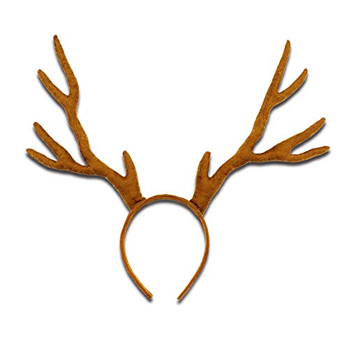 MR.FOAM Reindeer Antlers Headband, Festive Adult Deer Antler Headpiece for Halloween, Christmas, and Easter Party (brown) - Image 1