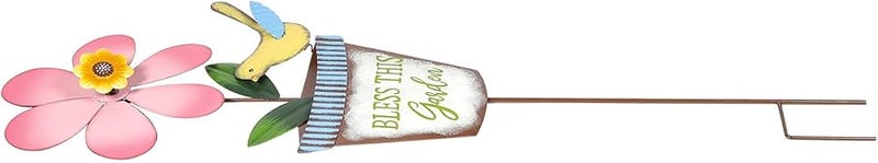 طاحونة هواء زهرة عباد الشمس من الحديد الأبيض للزينة الخارجية للحديقة والشرفة والملعب - Image 2