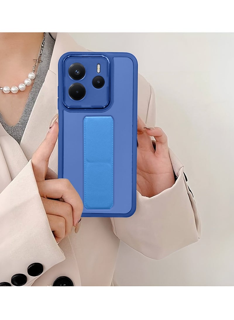 Wtech Xiaomi Redmi Note 14 5G 2025 Luxury Shockproof Matte Translucent Grip Magnetic Holder Armor Phone Case Cover - Sky Blue - Image 4