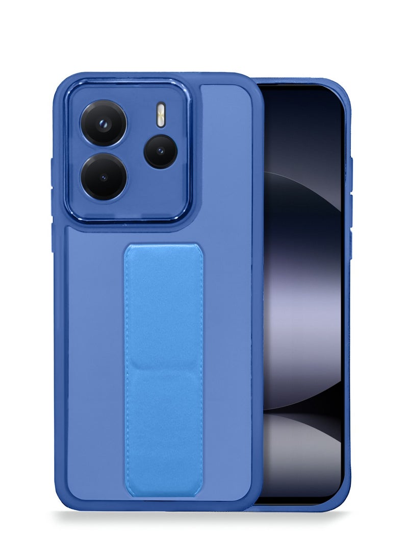 Wtech Xiaomi Redmi Note 14 5G 2025 Luxury Shockproof Matte Translucent Grip Magnetic Holder Armor Phone Case Cover - Sky Blue - Image 1