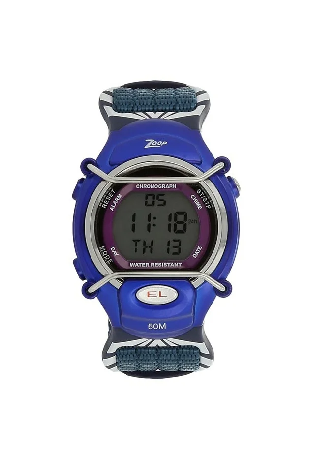 Zoop Grey Dial Blue Fabric Strap Watch