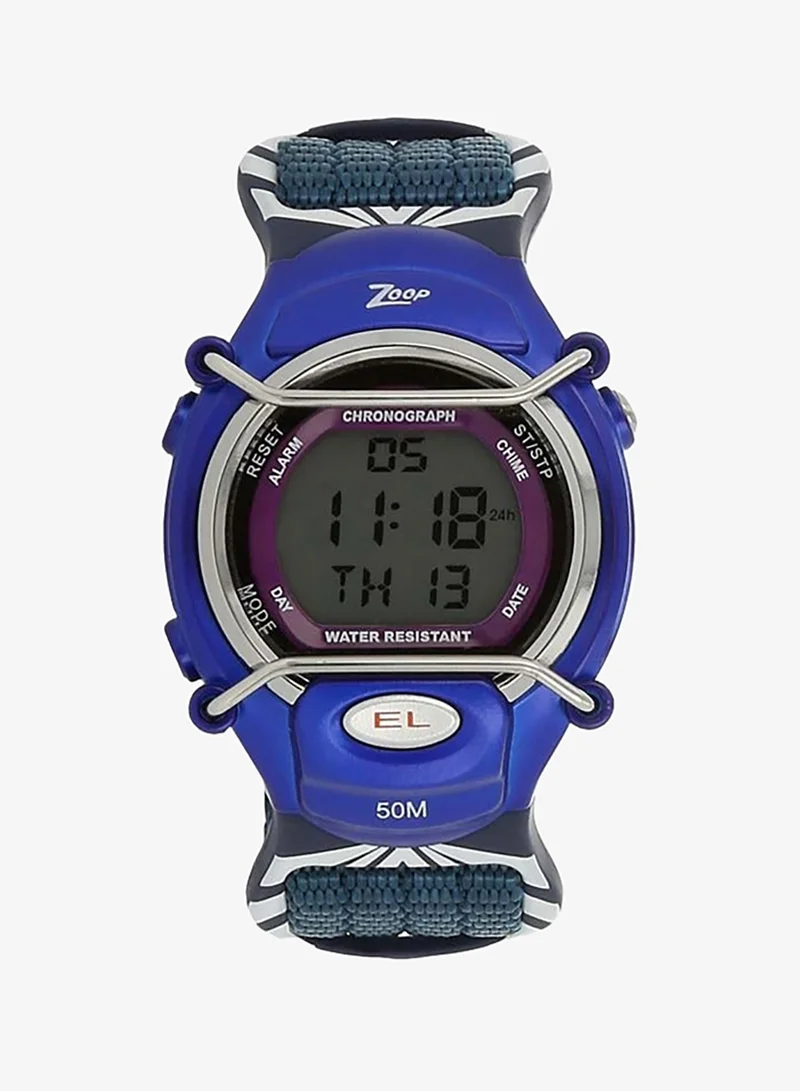 Zoop Grey Dial Blue Fabric Strap Watch